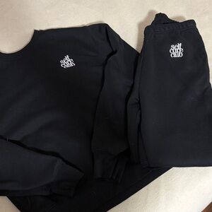 Self Care Club Black Sweatshirt and Joggers Sweatsuit